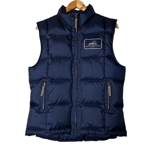 Exquis‎ World Dressage Masters Down Vest Size XL Navy Puffer Equestrian Western - Picture 1 of 8